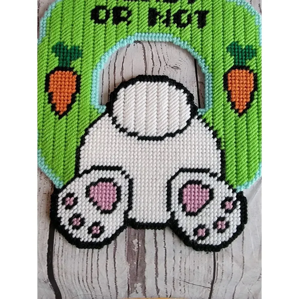 Easter Bunny Spring Wreath Plastic Canvas Wall/door Decor